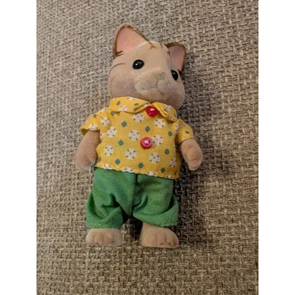 Calico Critters Sylvanian Families Simon Sandy Striped Cat Original Outfit